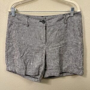 Apt 9 Torie Linen Blend Summer Shorts Cuffed Stretch Minimal Preppy Capsule Sz 6